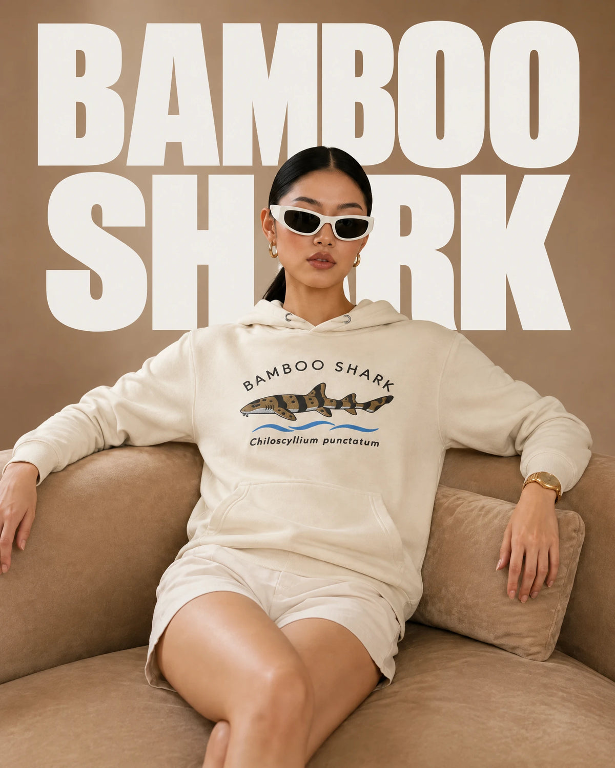 Bamboo Shark - Embroidered Kimara Coast Hoodie