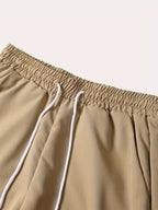 2pc - Hawaiian Shirt and Khaki Trunks - Beige Palm Coast Camp Shirt