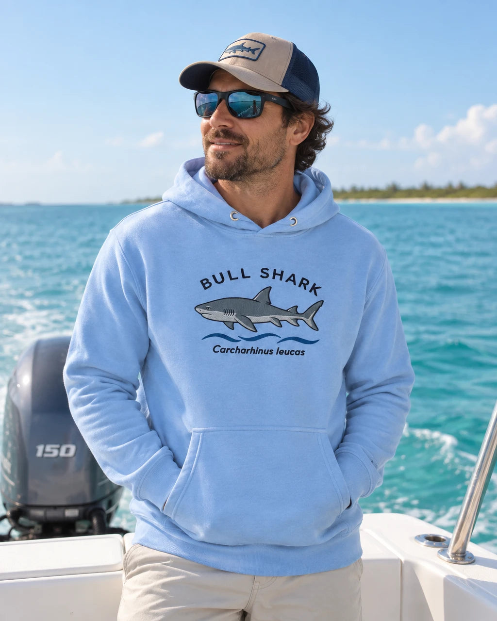 Bull Shark - Embroidered Kimara Coast Hoodie