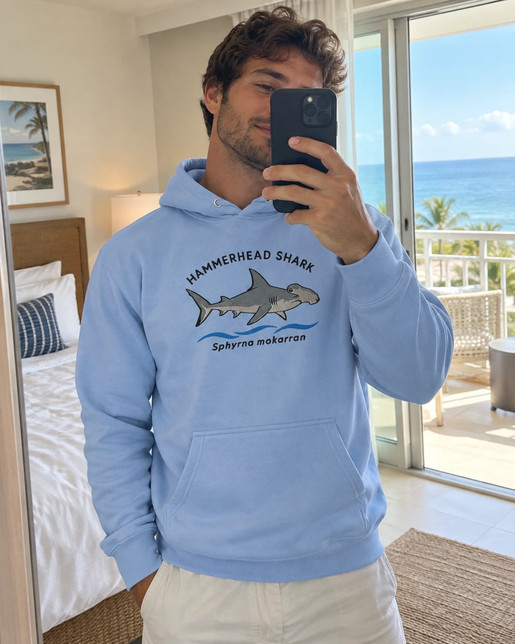 Hammerhead Shark - Embroidered Kimara Coast Hoodie