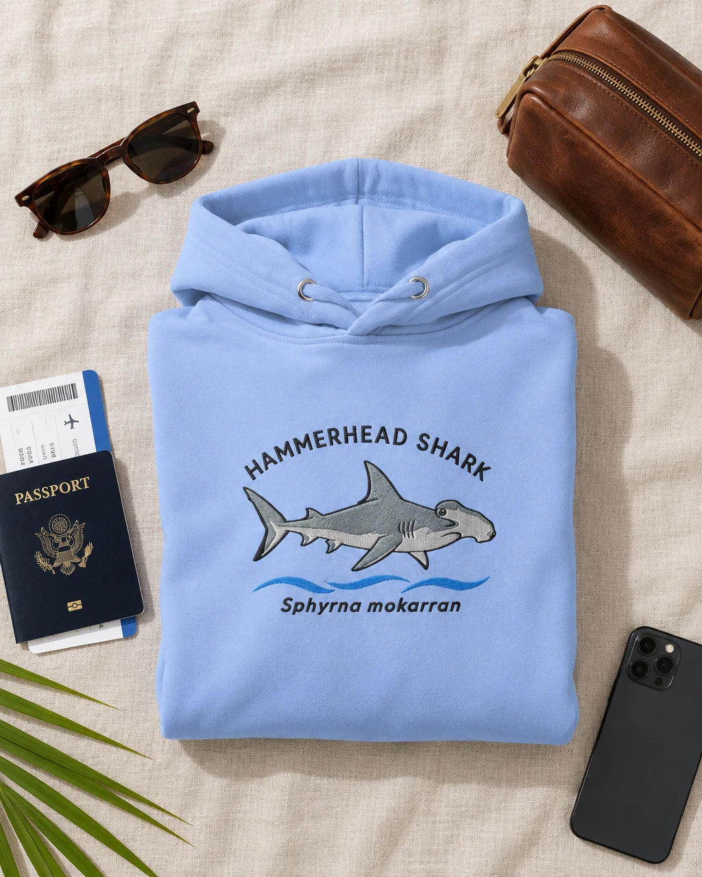 Hammerhead Shark - Embroidered Kimara Coast Hoodie