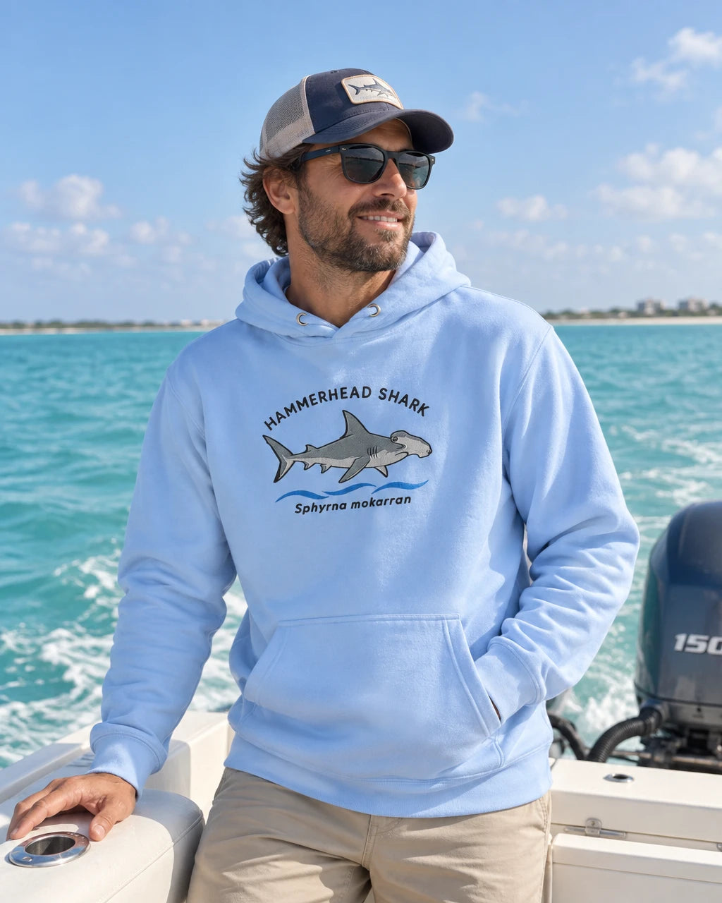 Hammerhead Shark - Embroidered Kimara Coast Hoodie