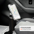 Phone case with map app displayed on a car cup holder