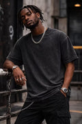Vintage Washed Black Men's Crew Neck T-Shirt