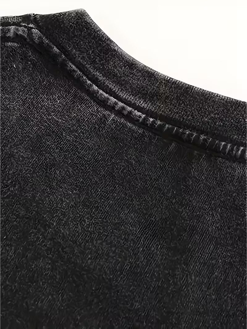Vintage Washed Black Men's Crew Neck T-Shirt