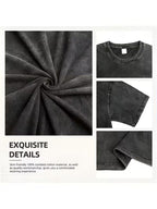 Vintage Washed Black Men's Crew Neck T-Shirt