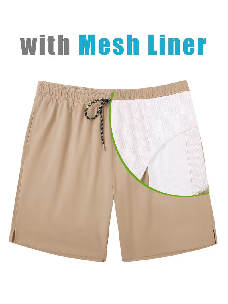 Khaki Drawstring Trunks