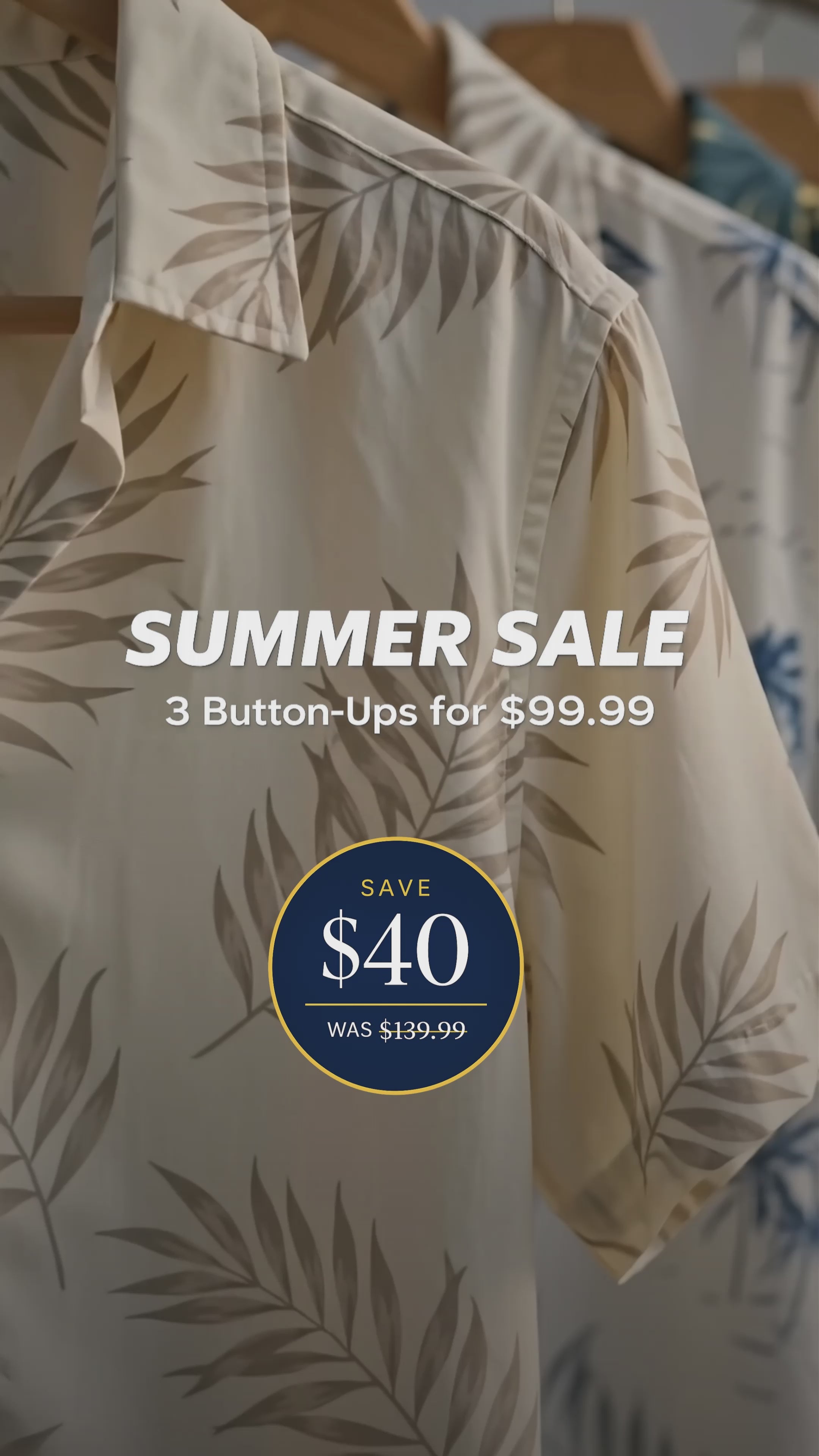 3 Pack Men's Tropical Floral & Palm Tree Print Short Sleeve Shirts - Casual, Comfortable Summer Button-Up Dress Shirts in Blue, White, & Beige