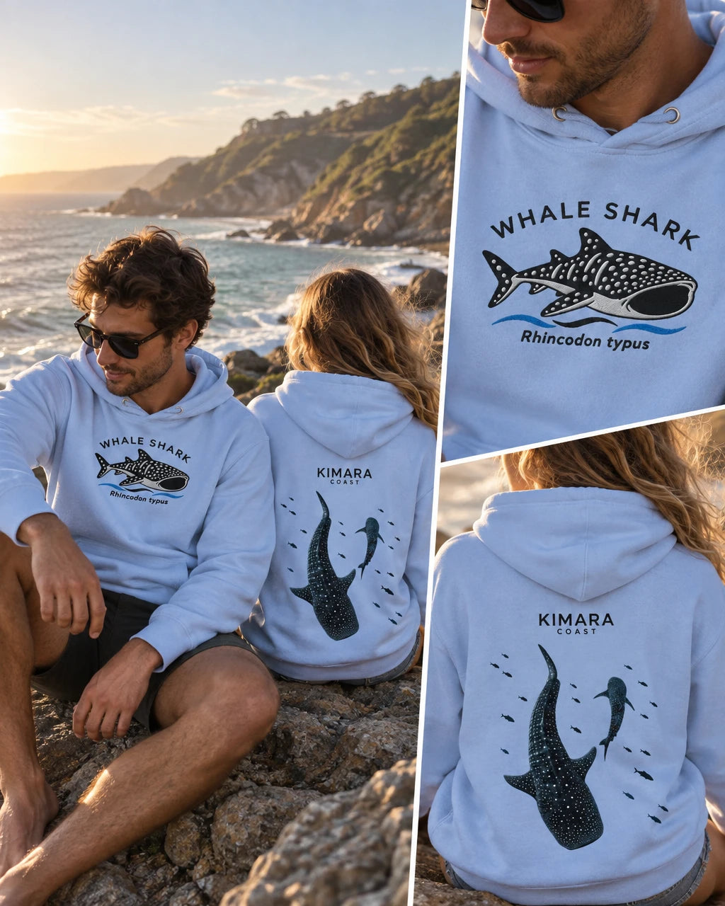 Whale Shark - Embroidered Kimara Coast Hoodie